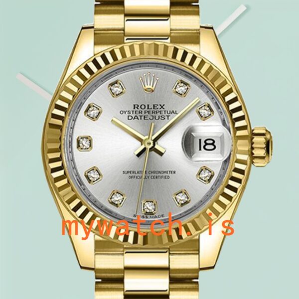 Rolex Datejust Ladies m279178-0015 28mm Gold-tone Silver Dial