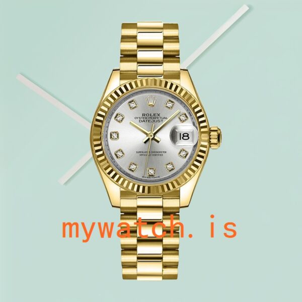 Rolex Datejust Ladies m279178-0015 28mm Gold-tone Silver Dial - Image 5