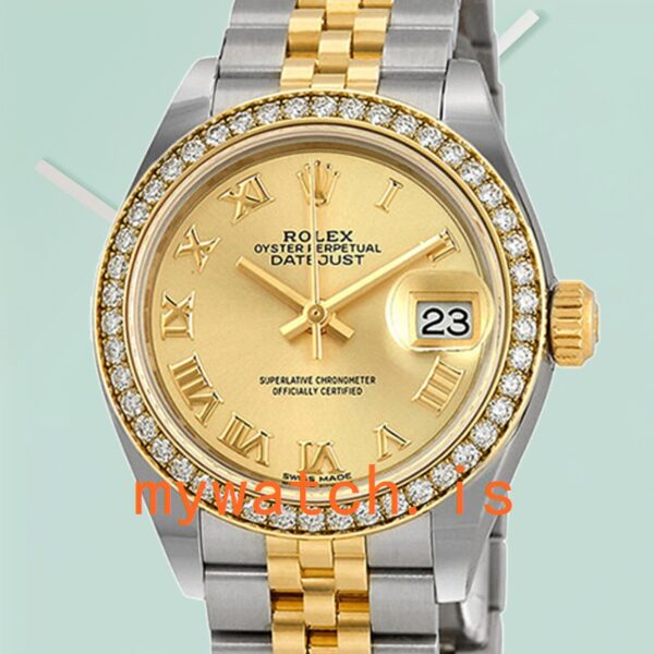 Rolex Datejust m279383rbr-0009 Ladies 28mm Champagne Dial Automatic