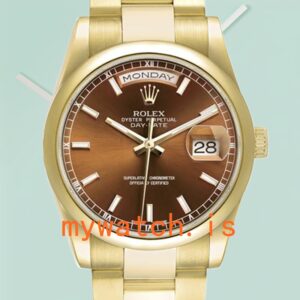 Rolex Day-Date Men’s m118208-0343 36mm Stainless Steel Brown Dial