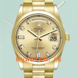 Rolex Day-Date 36mm 118208 Men’s Stainless Steel Champagne Dial