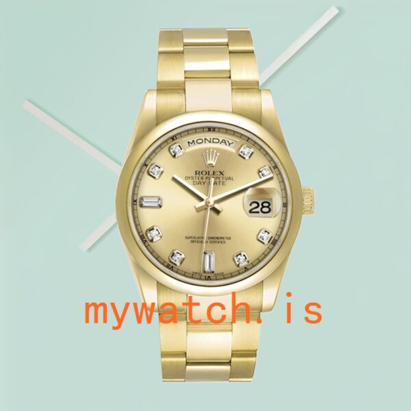 Rolex Day-Date 36mm 118208 Men’s Stainless Steel Champagne Dial - Image 2